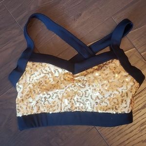 Balera IC Gold Sequin Dance Top Dance Bra